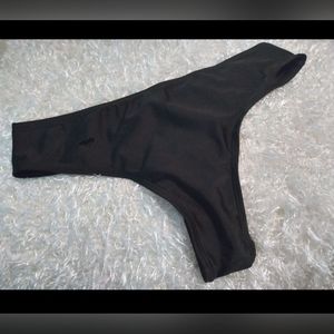 NEW Heart Cutouts Black Thong Panties Women's Size XL